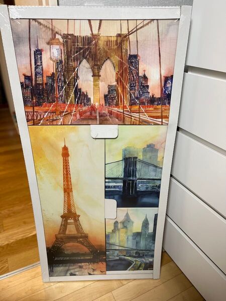 新品 イケア IKEA アートパネル gronby アートパネル ポスター エッフェル塔 パリ インテリア 絵画 4枚セット