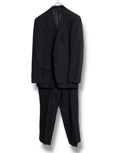 MASSY BLACK LABELメンズスーツブラックウール92A5 上下セット
