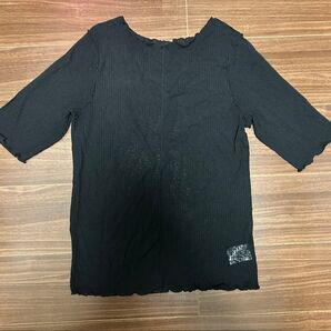 w closet 半袖シアートップス ブラック フリーサイズ