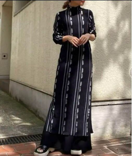 Ameri MEDI SHEER GEOMETRIC KNIT DRESS
