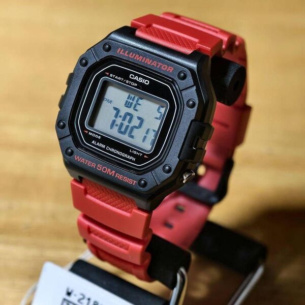 カシオ CASIO 腕時計 メンズ レディース W-218H-4BV クォーツ レッド