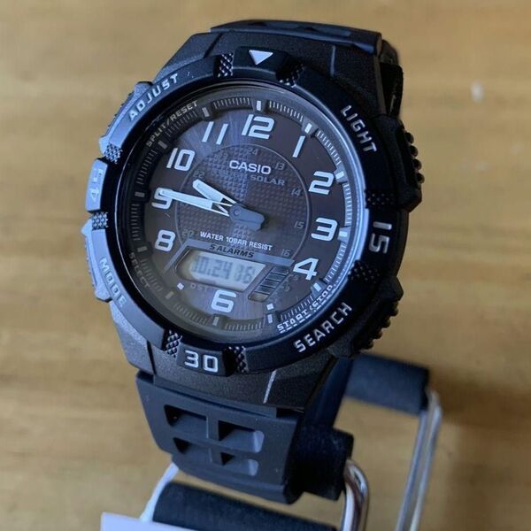 カシオ CASIO スタンダード ソーラー メンズ アナデジ 腕時計 AQ-S800W-1B ブラック
