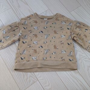 【期間限定】Cottoli 動物柄 バルーン袖 トレーナー 100サイズ