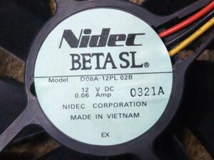 1.パナソニック　DMR-E10 ＤＶＤレコーダー　排風ファン　NIDEC BETASL 　D08A-12PL 02B　　FA586B