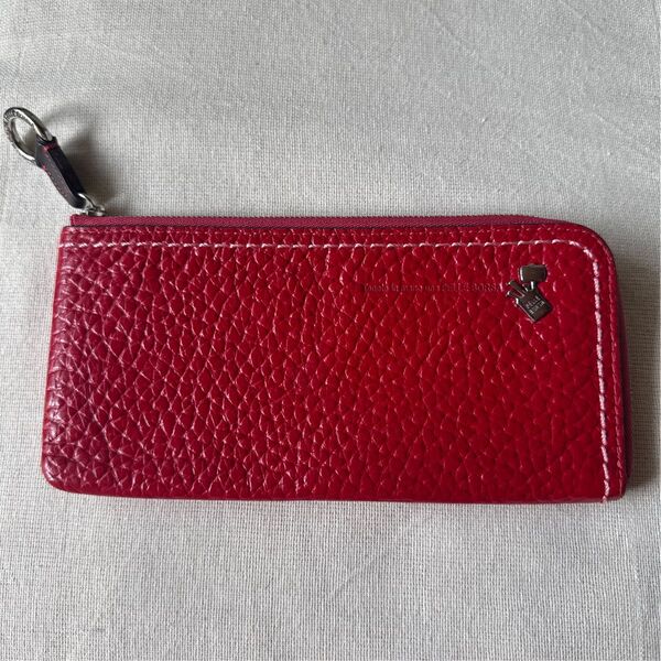 PELLE BORSA ペレボルサ L字ファスナー 長財布 レッド レザー