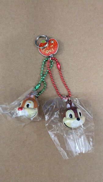 平成レトロ チップとデール 鈴 キーホルダー 2個セット