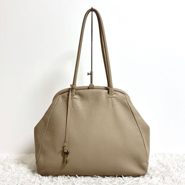 【美品】 mononogu リップボストン レザー がま口 トートバッグ