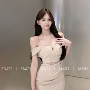 新品 キャバドレス オフショル ミニ丈 タイトセクシー パーティー クラブ
