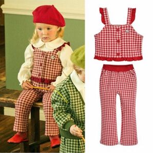 【新品未使用】モイモルン セットアップ レッド 女の子 100