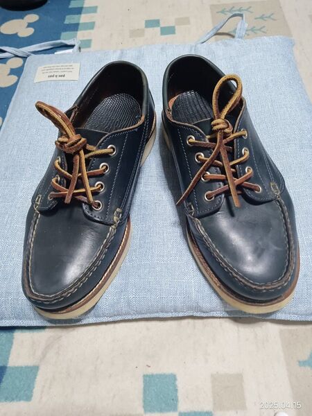 アメリカ製 OAK STREET BOOTMAKERS オークストリートブーツメーカーズ 本革ネイビー 8.5D26.5cm 中古