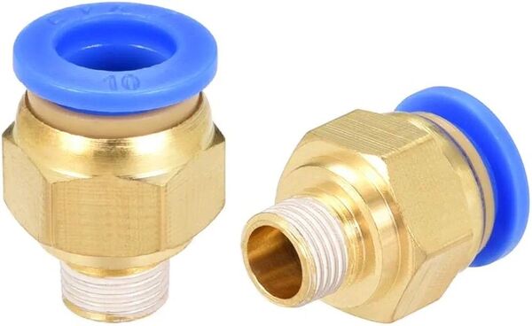 uxcellクイック継手 空気圧コネクタ 1/8"Gオスストレート10mm10個