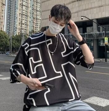 【新作】半袖 トップス ブラック XL 韓国 高見え ヒップホップ
