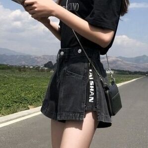【大人気】レディース シンプル ショート丈 韓国 高見え L