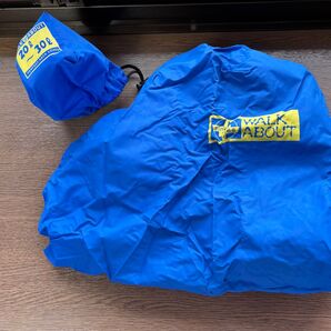 e116【超美品】【登山】WALK ABOUT ザックカバー 20L-30L ブルー 防水 撥水