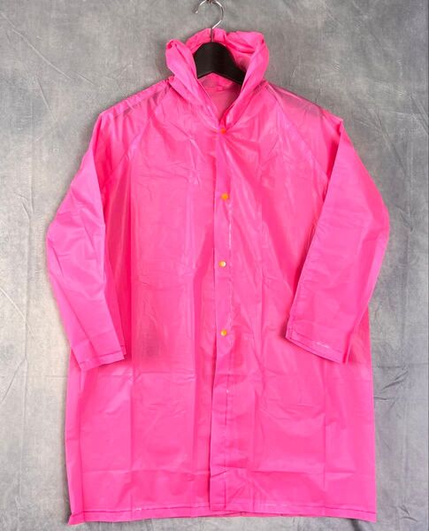 c151【子供服】【お出かけ】【キッズ】レインウェア 140㎝〜150㎝ 防水 カッパ ピンク 無地