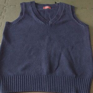 ベスト コットン Vネック ブラック M スクールベスト TinyDoll