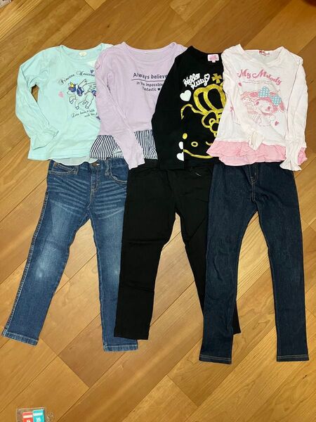 キッズ 女の子 長袖 長ズボン 7着 120 130