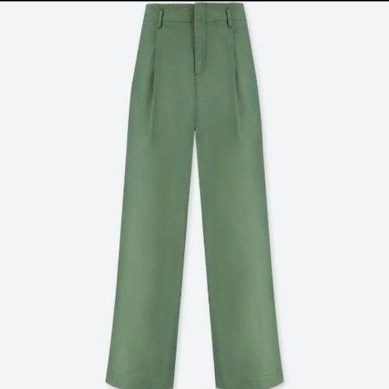 ユニクロ ハイウエストチノワイドパンツ