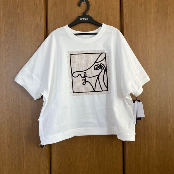 ローブ vivapresto 半袖Tシャツ 刺繍 ホワイト 未使用