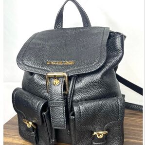 美品★ MICHAEL KORS マイケルコース Cooper 本革レザー 巾着 リュックサック 黒 ブラック バックパック 鞄