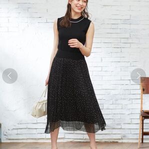 【美品】Feroux シアークレープドット ワンピース