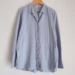 ユニクロ大きいサイズ レーヨン素材シャツ チュニック丈