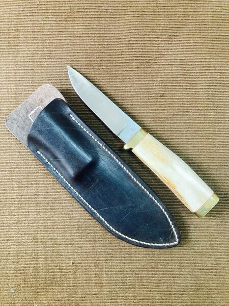 カスタムナイフ サバイバルナイフ 製作銘有り ハンドメイド高級レザーシース アウトドア キャンプ ハンティングナイフ ナイフ