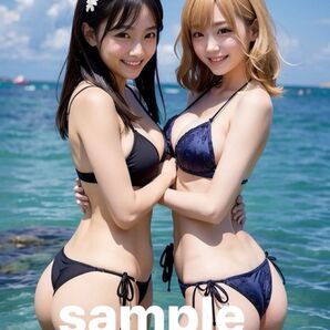 A8 プレミアム AI 美女 天使 水着 ポスター A4サイズ