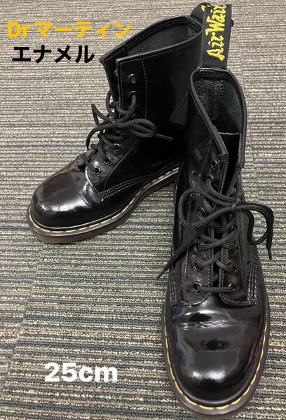 Dr.Martens エナメル 8ホールブーツ ブラック ドクターマーチン 黒