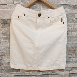BURBERRY BLUE LABEL バーバリー デニムスカート ホワイト サイズ 38