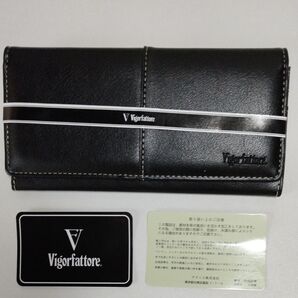 【新品】【Vigorfattore 】ブラック長財布 カード入れ×14 札入れ 小銭入れファスナー 男女兼用