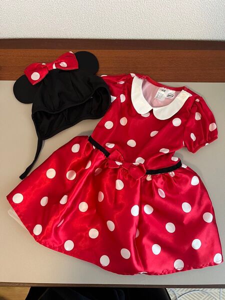 H&M ミニーマウスドレスと帽子セット 9-12ヶ月