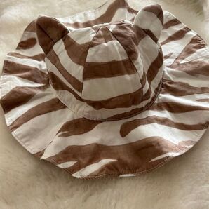 美品 ジンボリー 耳つきコットン帽子 日差しよけ 可愛い
