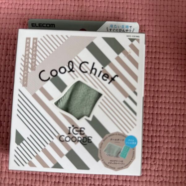 エレコム 接触冷感 暑さ対策グッズ アイスコーデ クールチーフ アイスジェル付 モスグリーン×ナチュラルベージュ HCC-C01