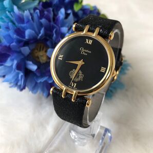 Christian Dior 腕時計 ブラック ゴールド レディース