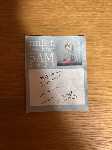 milet live tour 5AM 2023 FC限定ステッカー