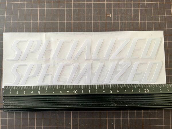 白 ホワイト 約22.8×3cm スペシャライズド specialized 2枚 ステッカー