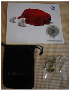 非売品 未開封 Volkswagen フォルクスワーゲン ＶＷ 鍵型 キーホルダ 空冷 ビートル & メダル コイン