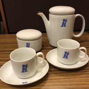 コーヒーポット　陶器　ホワイト　カップ＆ソーサー　シュガーポット　シキシマパン　パスコ