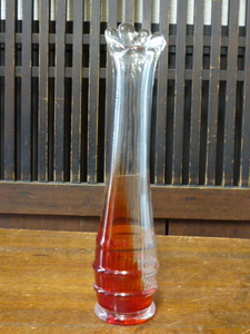 昭和レトロ　マーブルガラス　花瓶　フラワーベース　一輪挿し　赤　レッド アンティーク　インテリア　ディスプレイ 