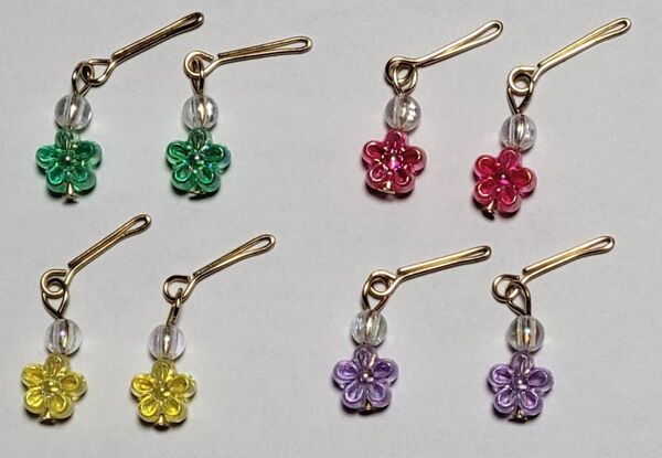 リカちゃん ドール ピアス 4点セット レッド グリーン パープル イエロー ハンドメイド