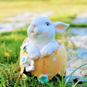 新品 ソーラーライト うさぎ オレンジ ガーデンライト ラビット イースター エッグ ガーデン 防水 デコレーション 装飾 癒し