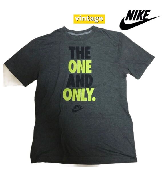 NIKE ナイキ Tシャツ ビンテージ L 半袖 プリント ワンポイントロゴ メンズ グレー