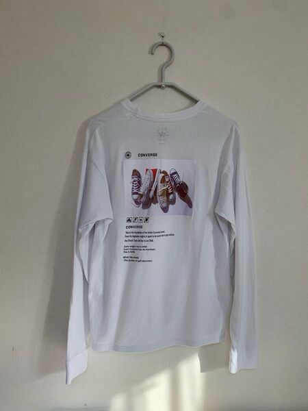 セール 美品 コンバース メンズ 長袖 コットン バックプリントTシャツ
