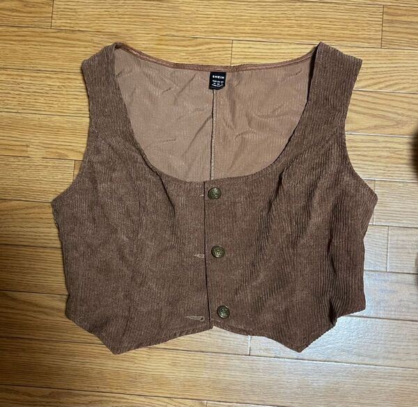 SHEIN コットンベスト ブラウン