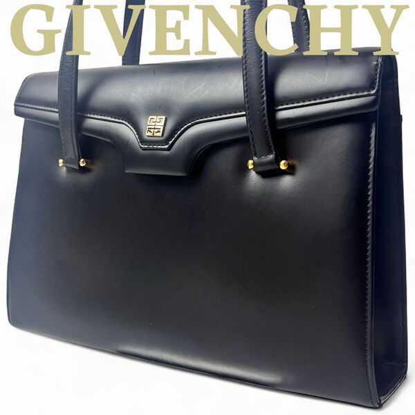 美品 GIVENCHY ジバンシー フォーマルバッグ ハンドバッグ 肩掛け ショルダー ブラック 黒 レザー