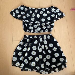 花柄 セットアップ 裏地付き