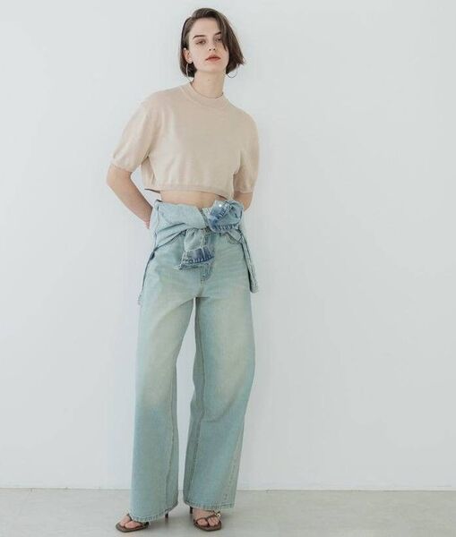 コカ coca ニット レディース クルーネック クロップド ショート丈