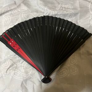 「涼風」扇子 ワンポイントのオシャレ レッドカラー 和装小物