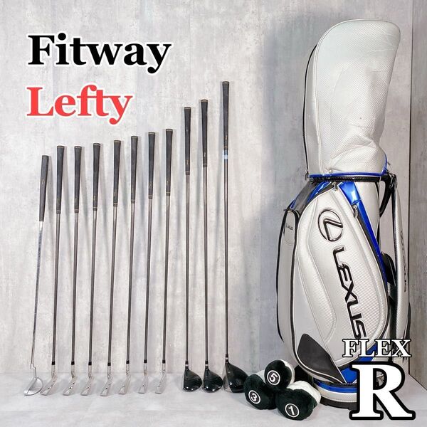 W337【左利き】Fitway LEXUS メンズ ゴルフ クラブセット 15点 FLEX R レフティ 左